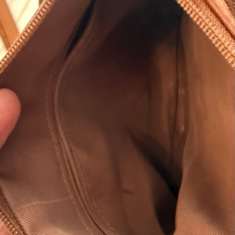 Fossil Brown Leather Bag with Silver Key Accent - Picture 7 of 8